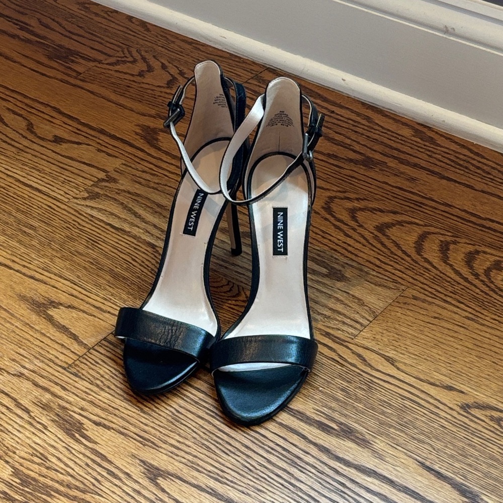 Nine West Black Strappy Heels